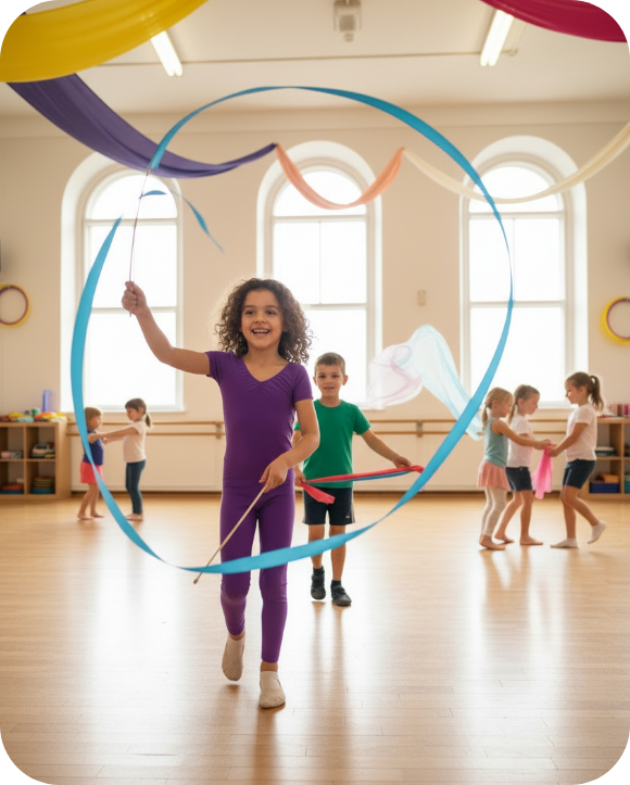 A smiling baby participating in a music class.